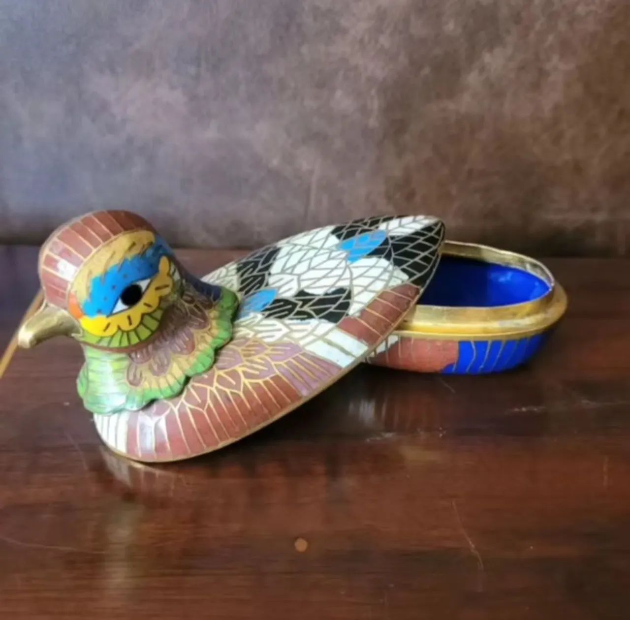 Casal de patos chineses em Cloisonné  - Foto 3