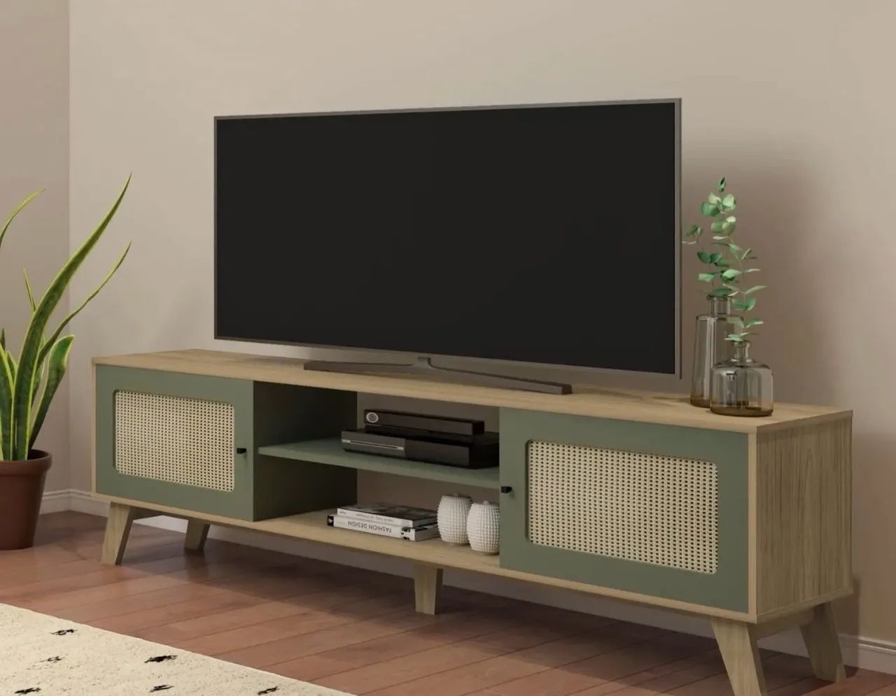 Rack Retrô para TV até 75 Polegadas MDF 180cm 2 Portas  - Foto 2