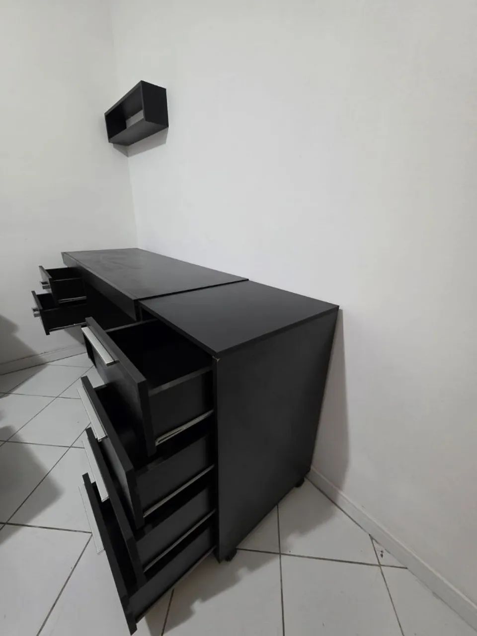 Escrivaninha Preta com 6 Gavetas  - Foto 2
