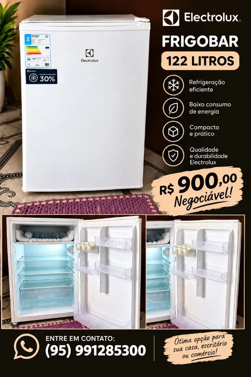 Frigobar Eletrolux de 122 litros