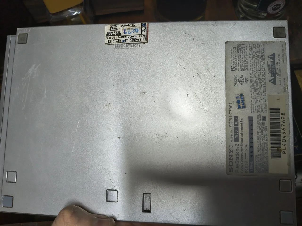 PS2 prateado, controle original - Foto 5