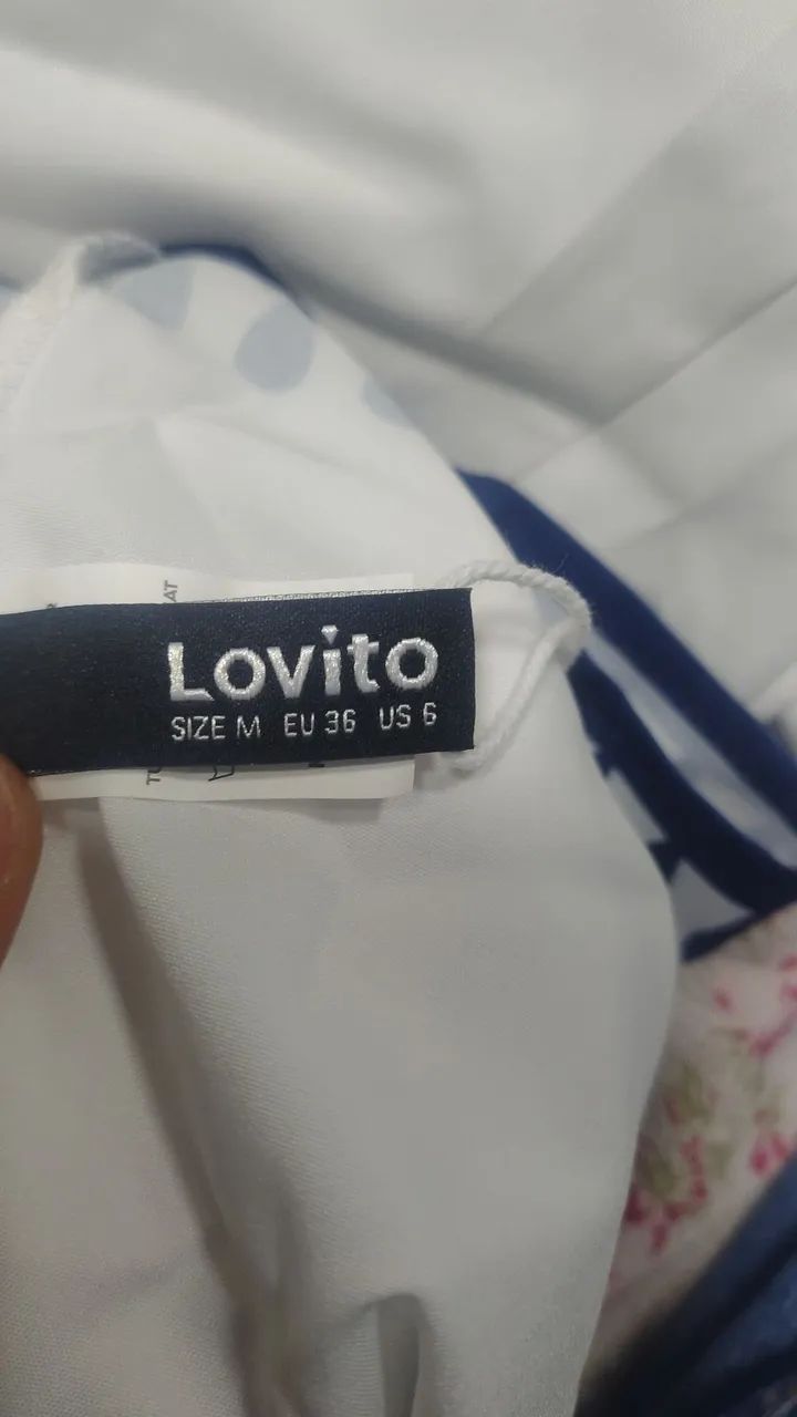 Vestido azul e branco Lovito  - Foto 3
