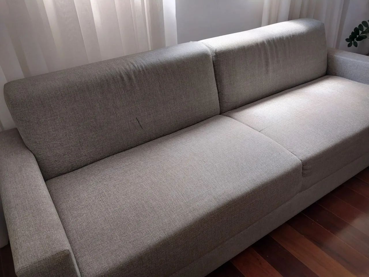 sofá de 5 lugares ,cor cinza,tecido linho - Foto 2