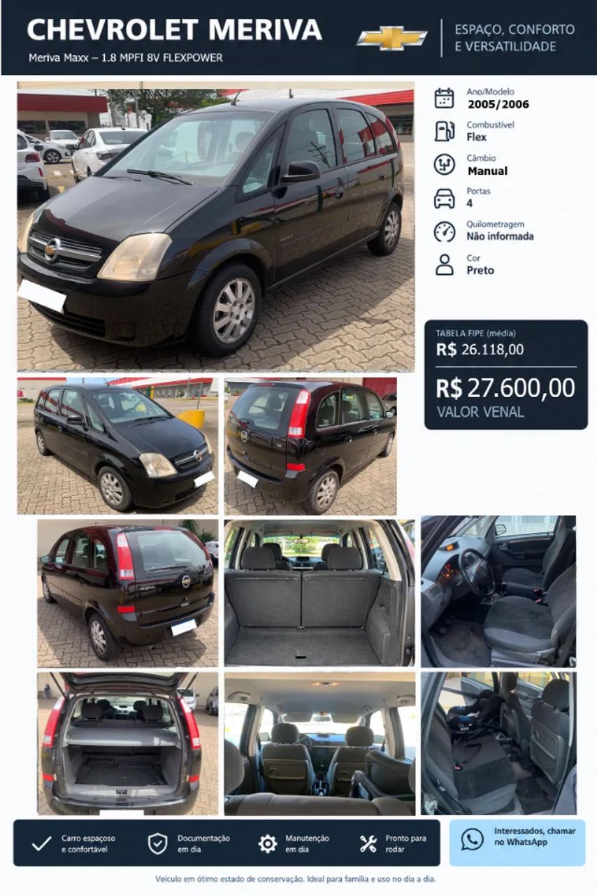 Chevrolet Meriva Meriva Maxx 1.8 MPFI 8V FlexPower 2006