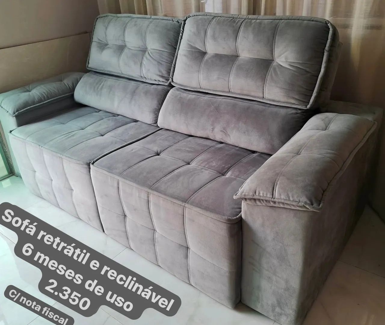 Sofá retrátil e reclinável semi novo  - Foto 2
