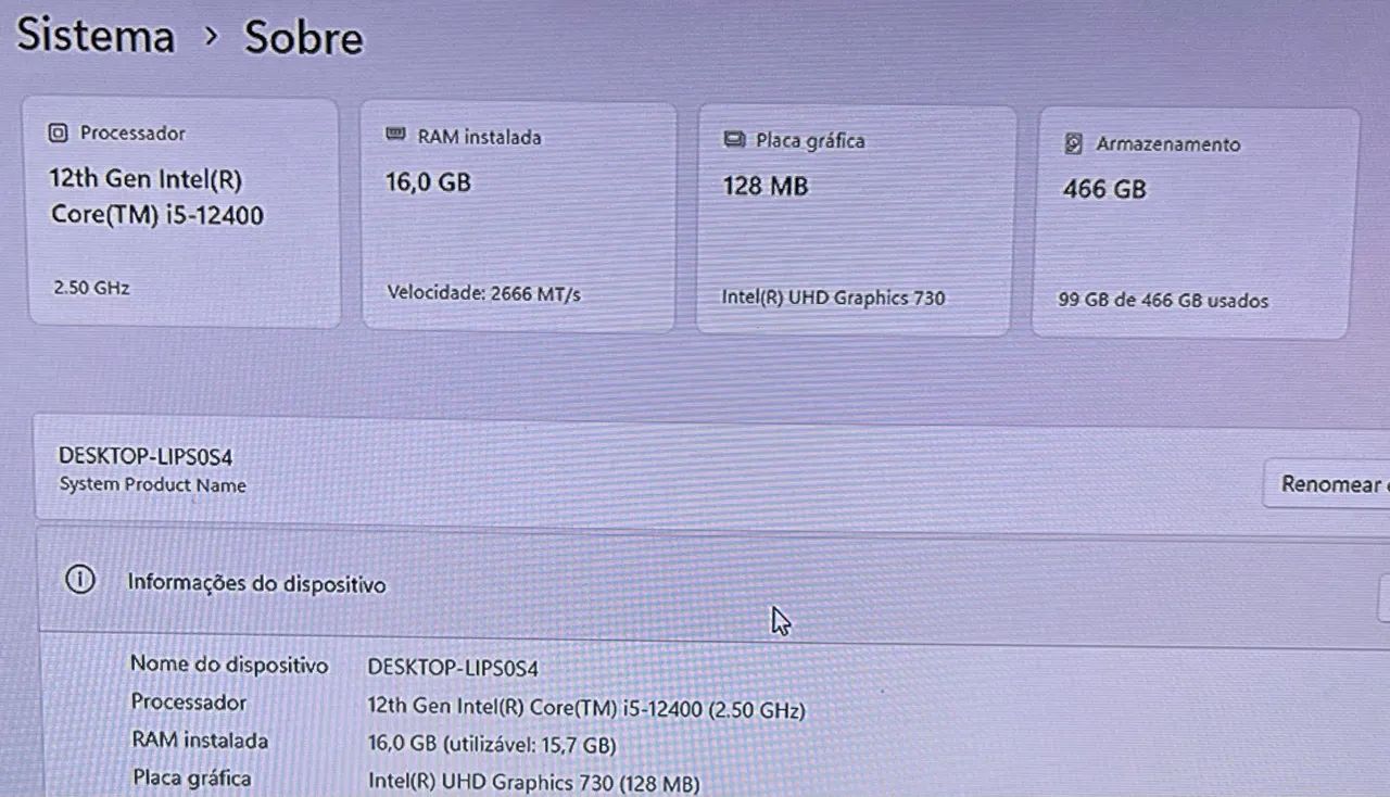 Computador Intel i5 12400, 16gb ram e 256 ssd - Foto 2