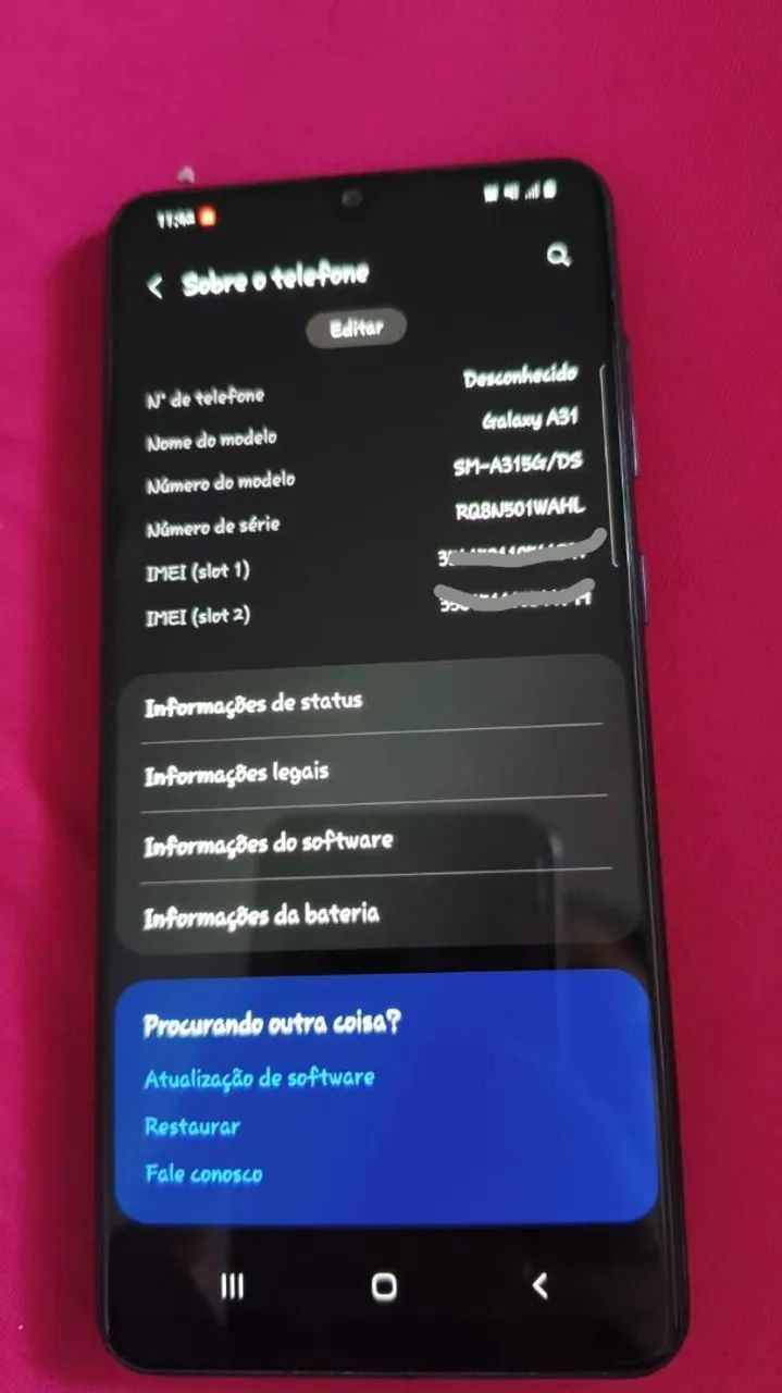 Samsung Galaxy A31 128GB- Excelente estado e barato .