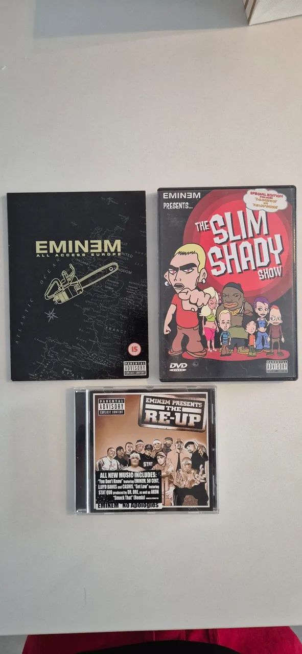 Kit Eminem 2 Dvds e 1 cd 