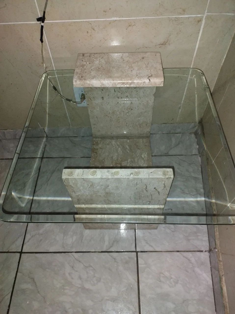 Mesa de. Canto vidro com mármore  - Foto 2