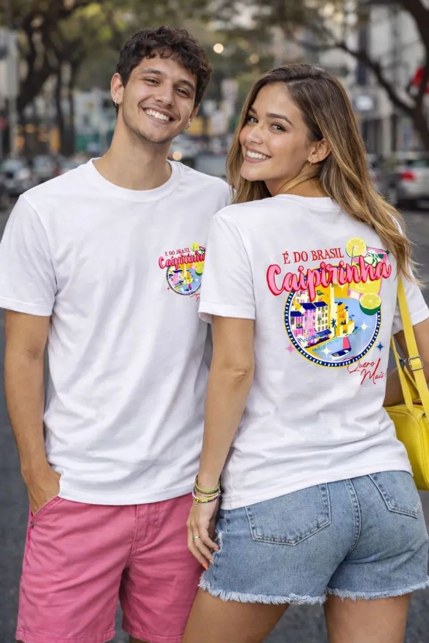 Camisa Gola Careca Estampada Masculina e Feminina 