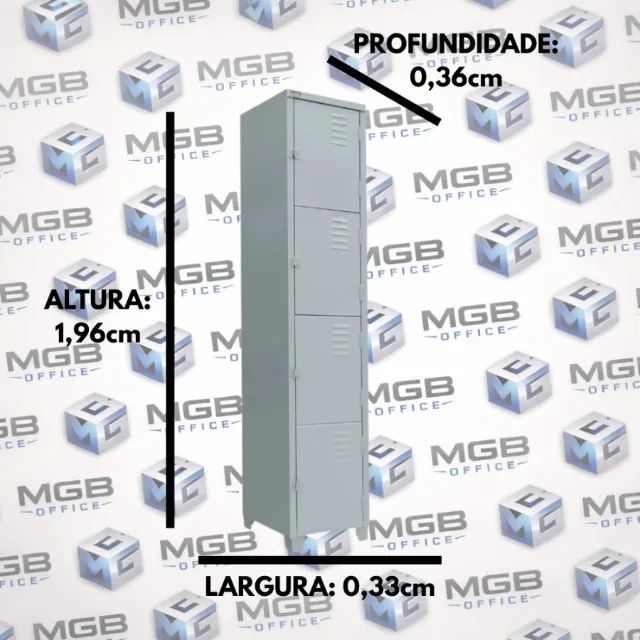 Rouperio de Aço com 4 Portas Pequenas-1,96x0,33x0,36cm-Estrutura CH#26 (ENTREGAMOS)!! - Foto 3