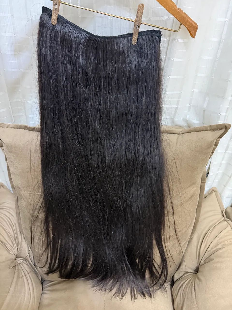 Conjunto 2 telas cabelo humano Vietnã classe A 75 cm  - Foto 2
