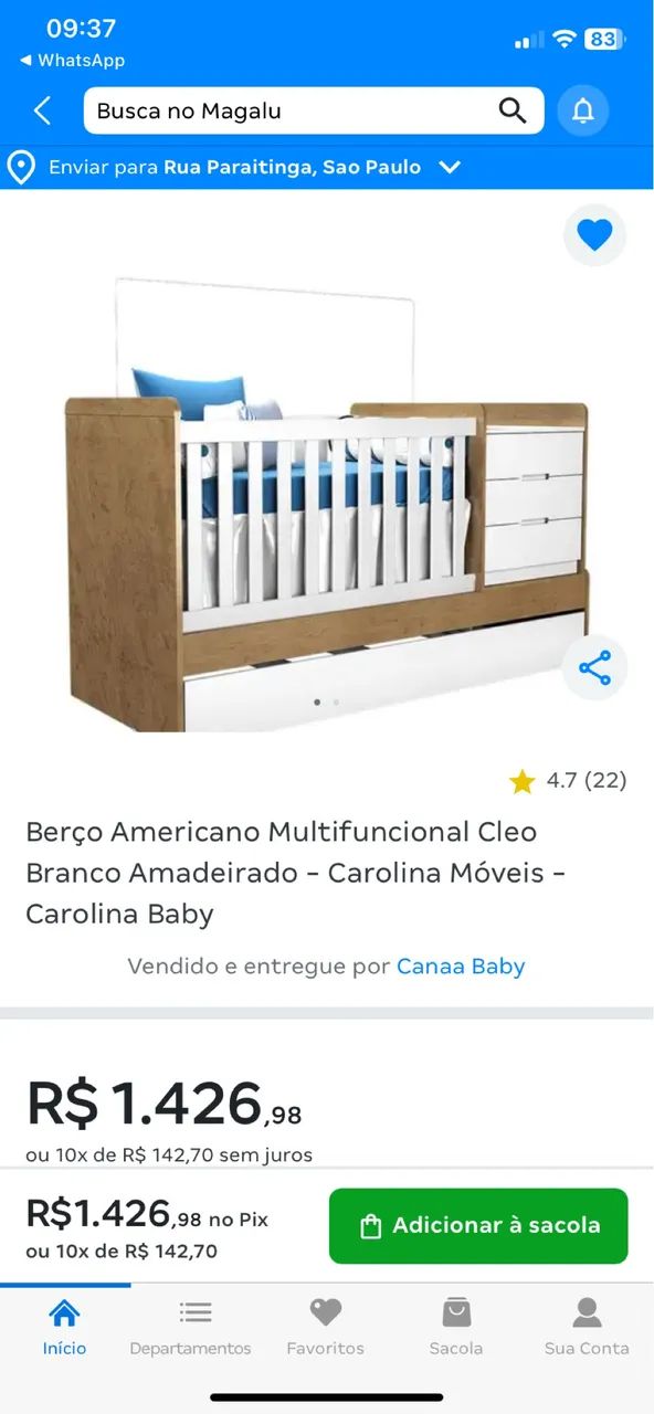 Berço Americano Multifuncional Cleo Branco Amadeirado