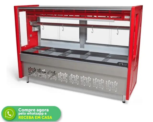 Balcão de Açougue 1,75M Vermelho Polar Novo