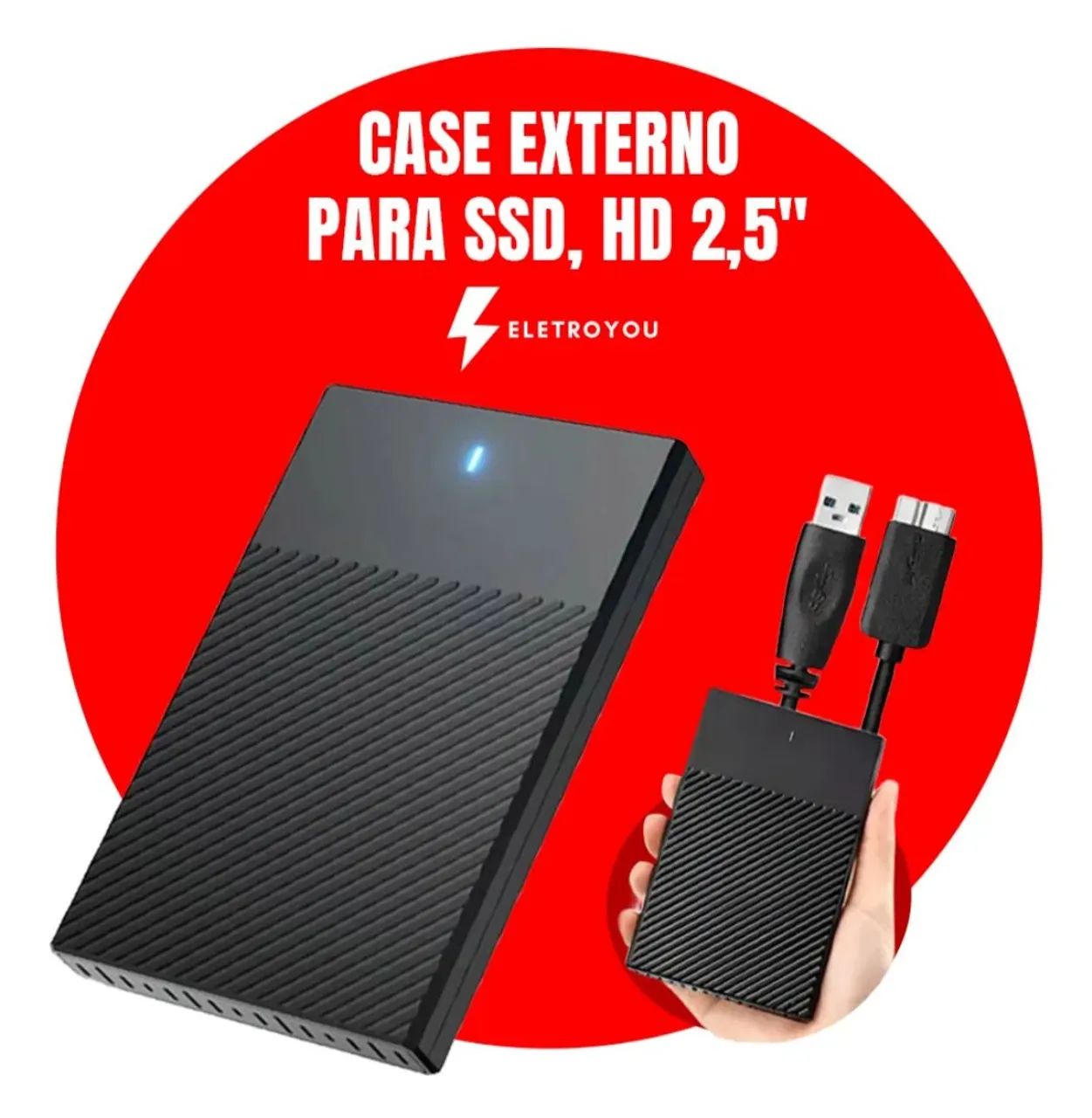 Case Hd Externo <br>?Usb 3.0 <br>?Preto <br>?Hd/ssd Sata 2.5 <br>?Gaveta<br><br><br>?Não acompanha Ssd