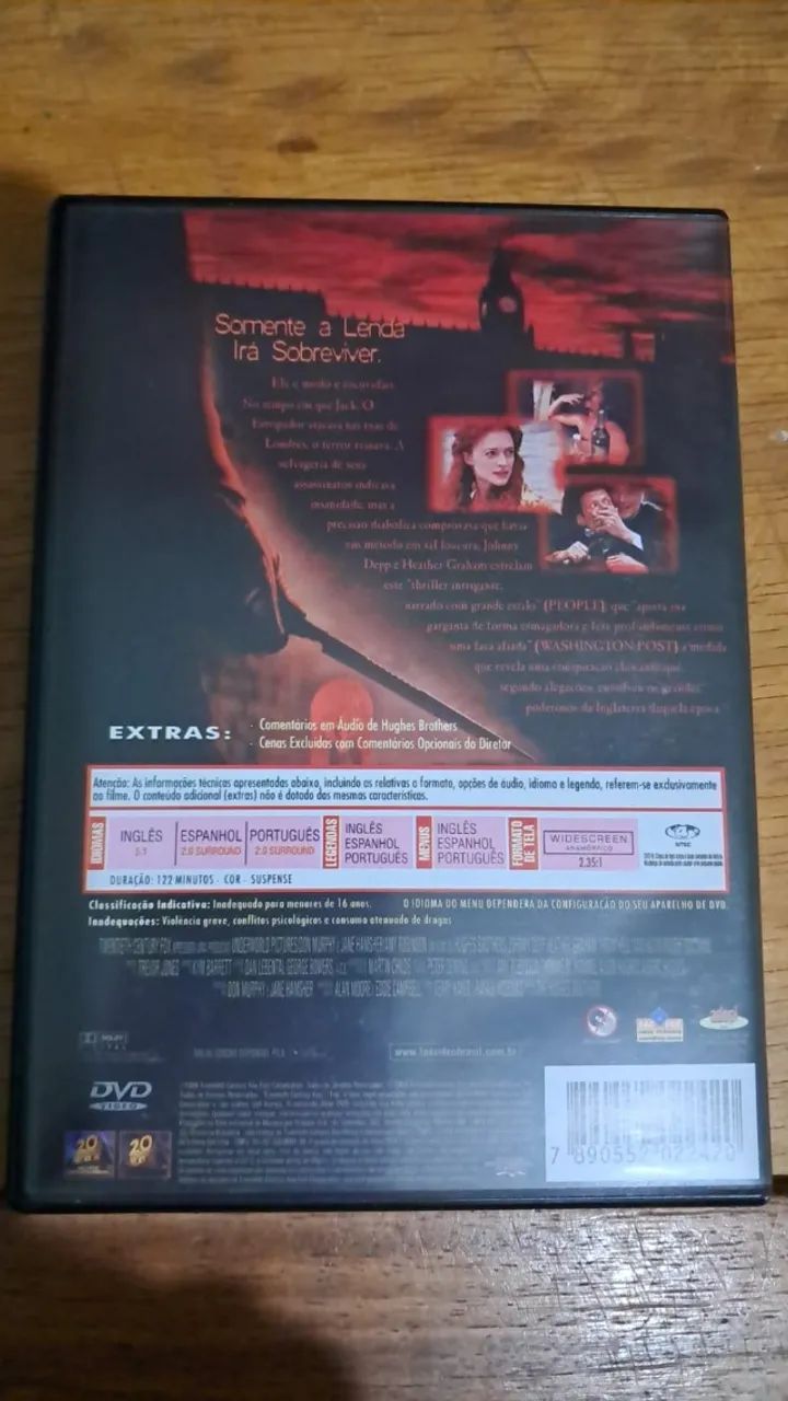 DVD Do inferno Jhonny Depp - Foto 2