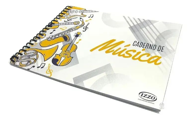 Izzo Caderno de musica Pautado De Música Partitura 100 folhas 