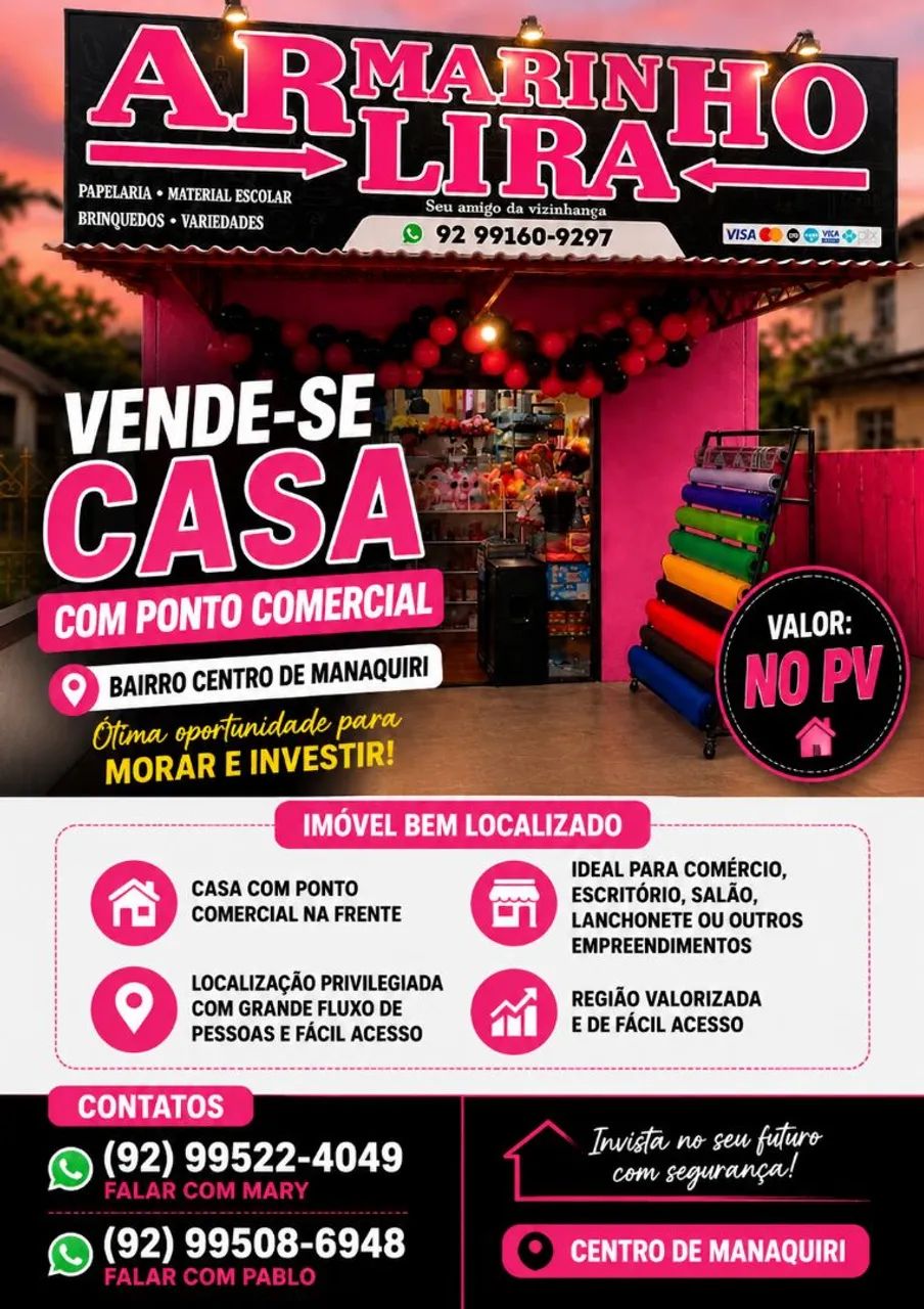 Vendo ponto comercial com casa em Manaquiri 