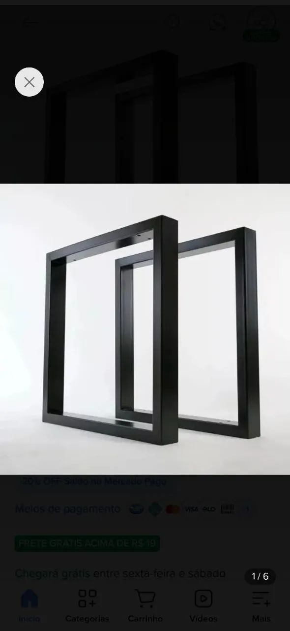 Pé para mesa em metalon  - Foto 3