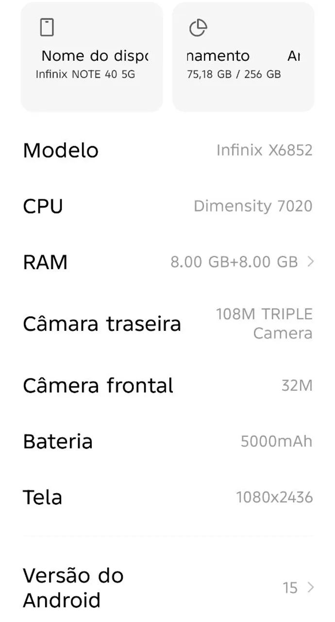 Smartphone Infinix Note 40  - Foto 5