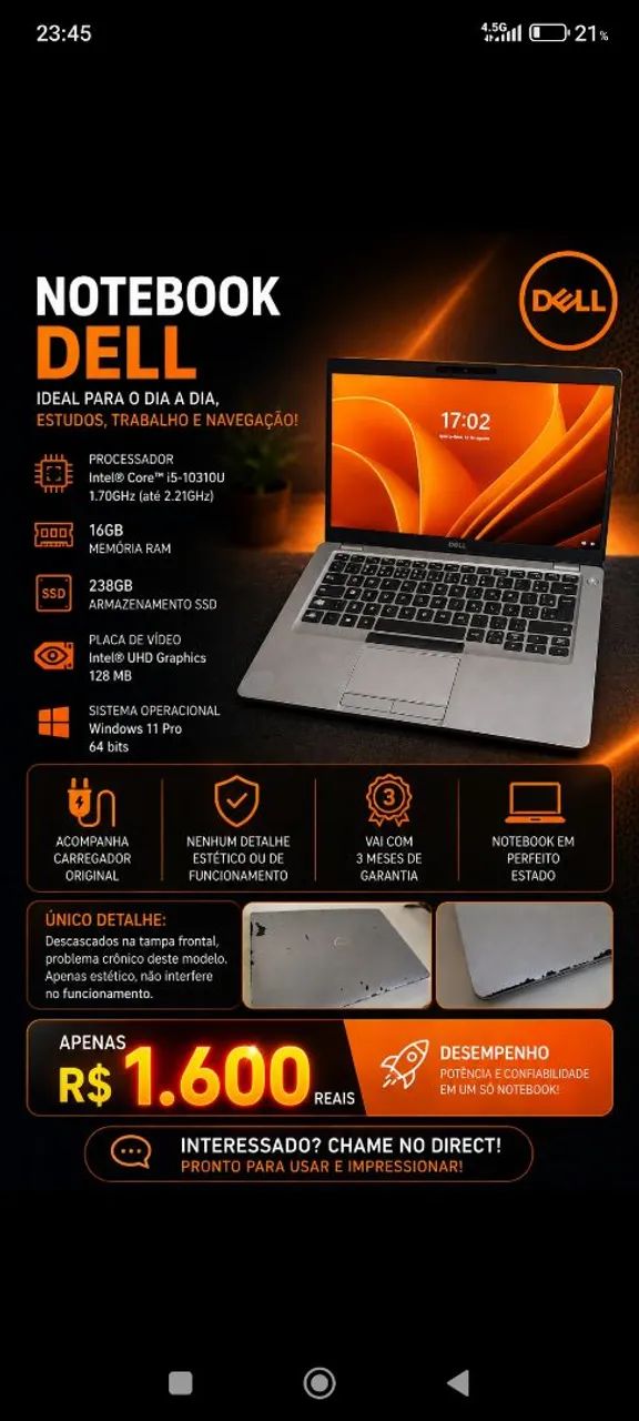 Notebook Dell Latitude 5410