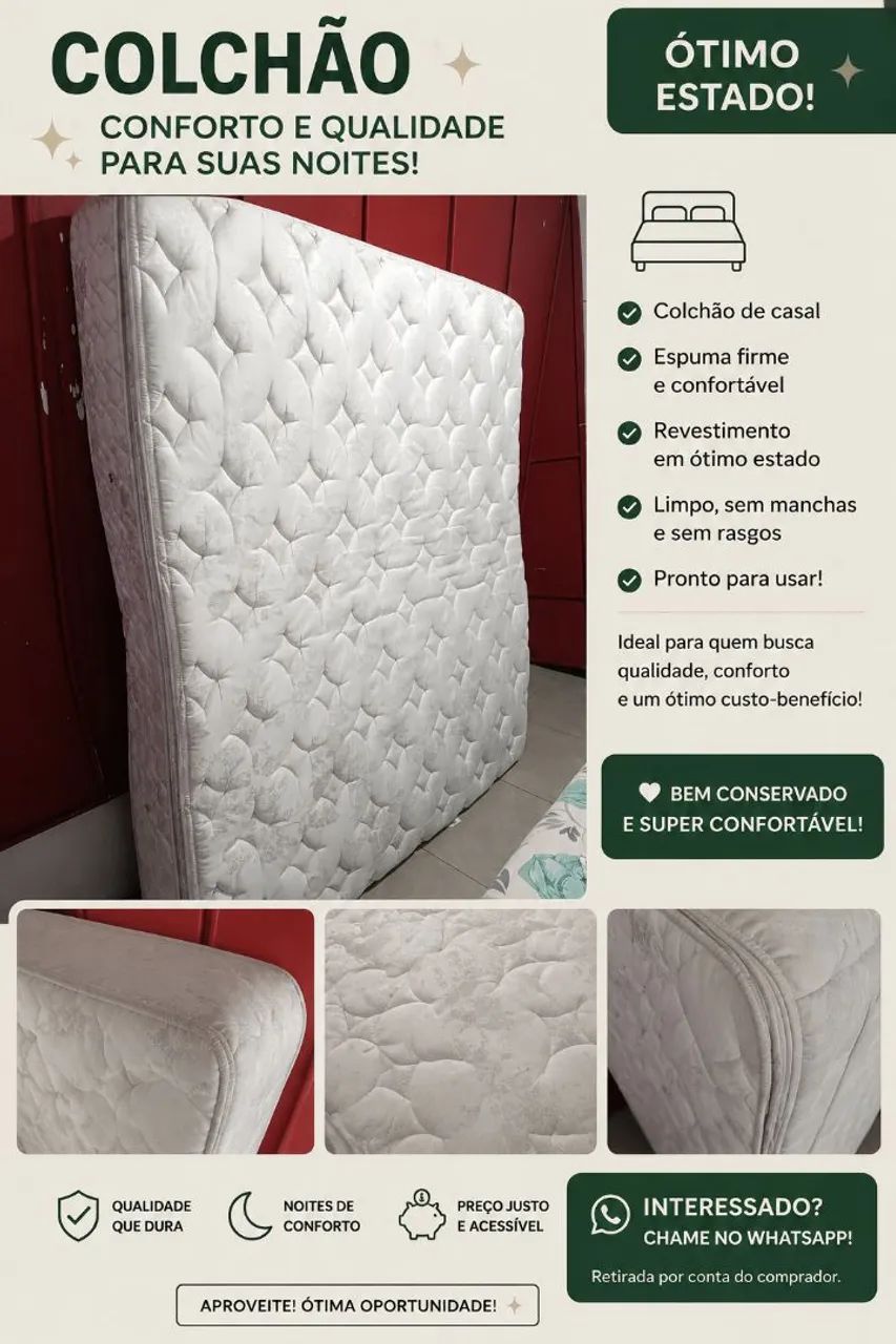 Colchão King usado em ótimo estado