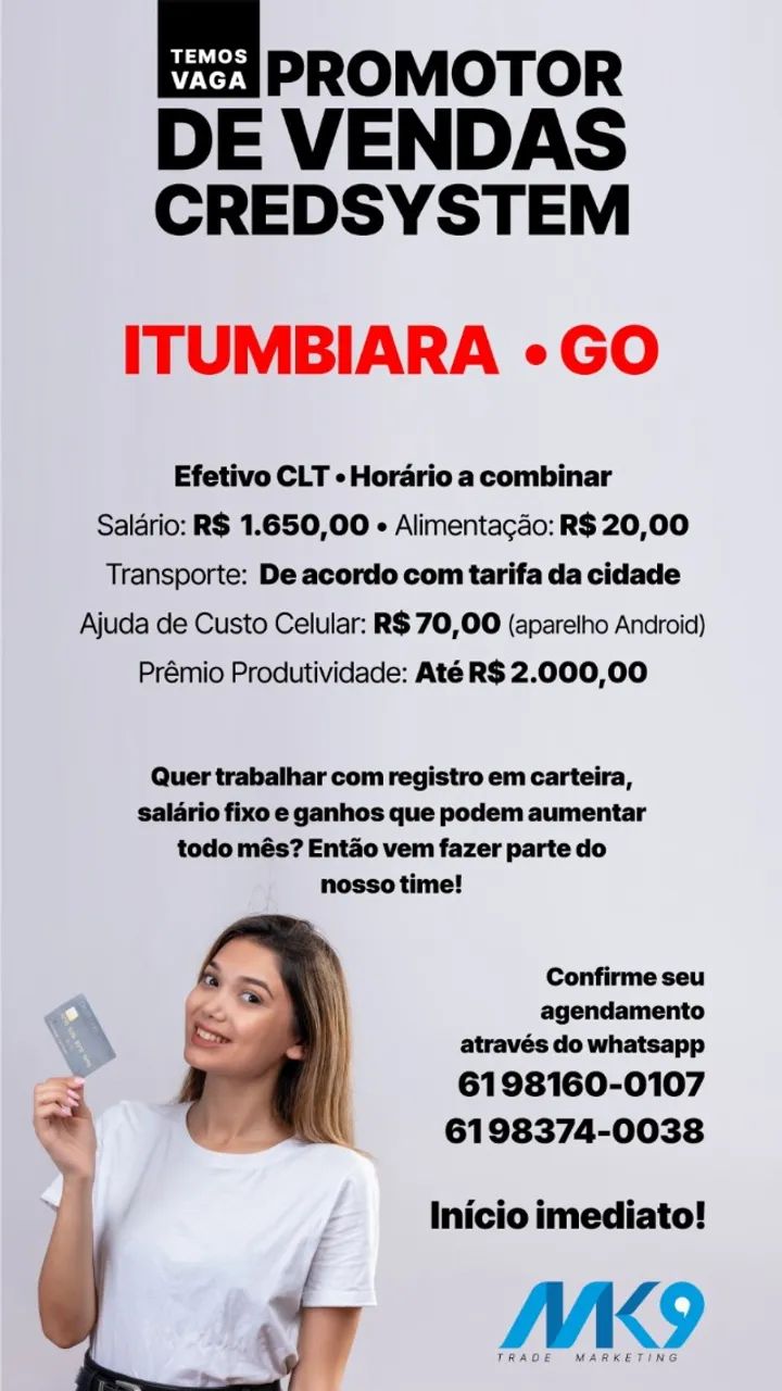VAGAS!! PROMOTOR DE VENDAS - GO - Foto 4