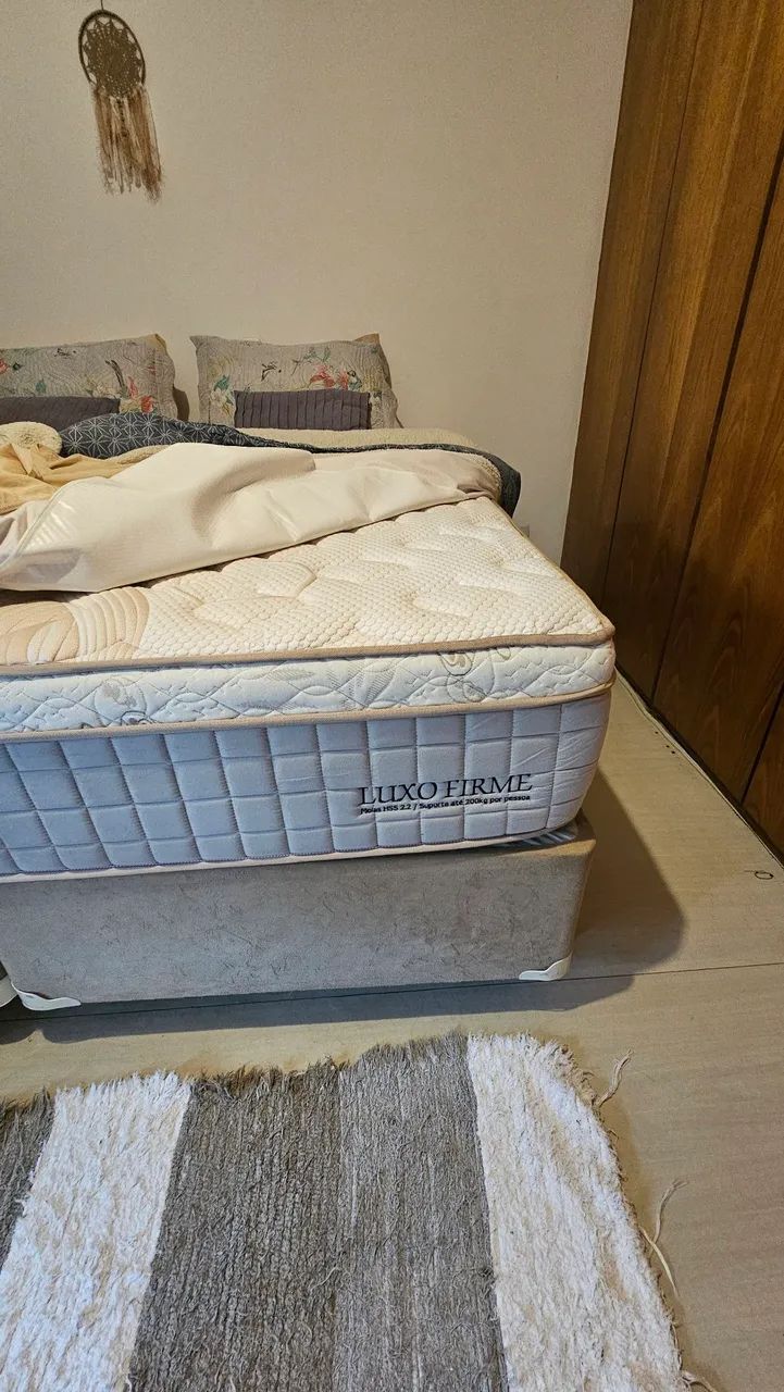Cama King com base+capa+jogo lençóis - Foto 2