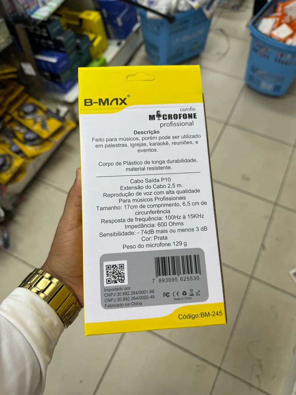 Microfone B-MAX com Fio - PROFISSIONAL - NOVO na Caixa - Foto 3