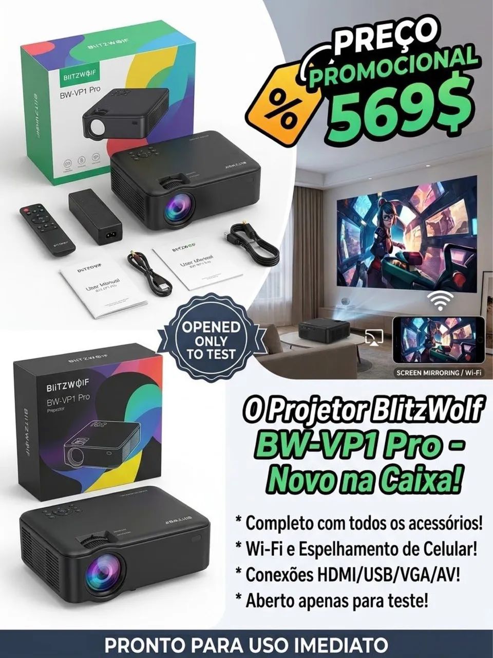Projetor Blitz Wolf ?.. DESAPEGO