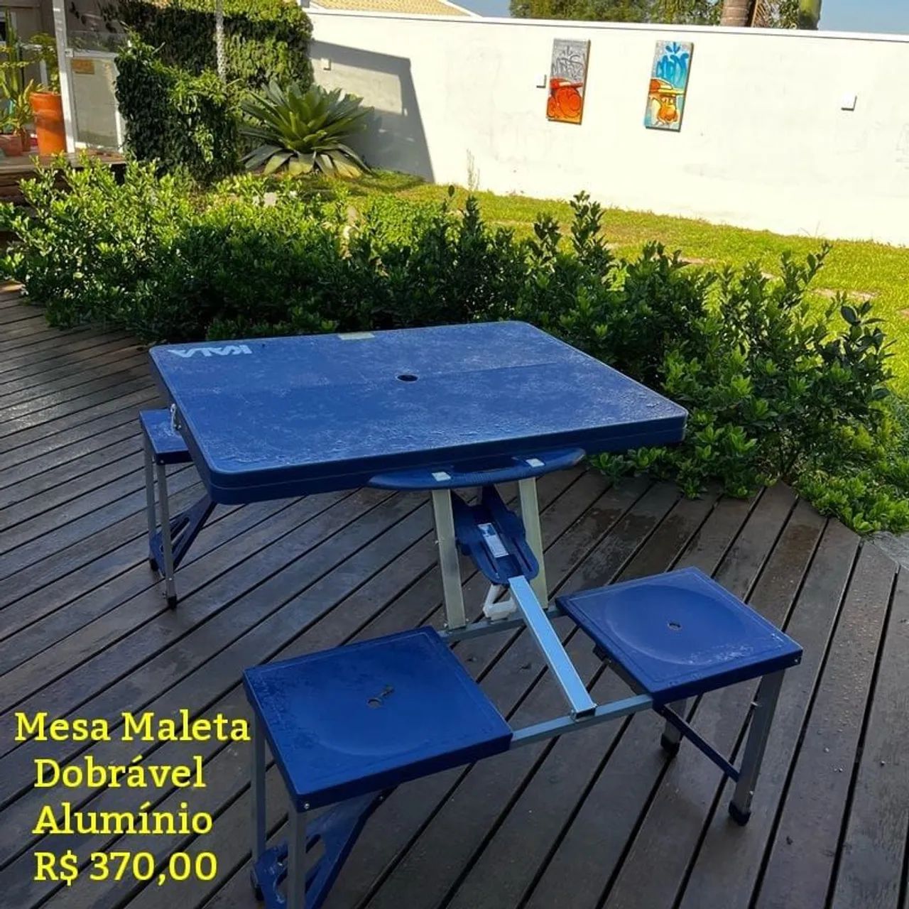Mesa Articulada Para Camping Com Banquetas 