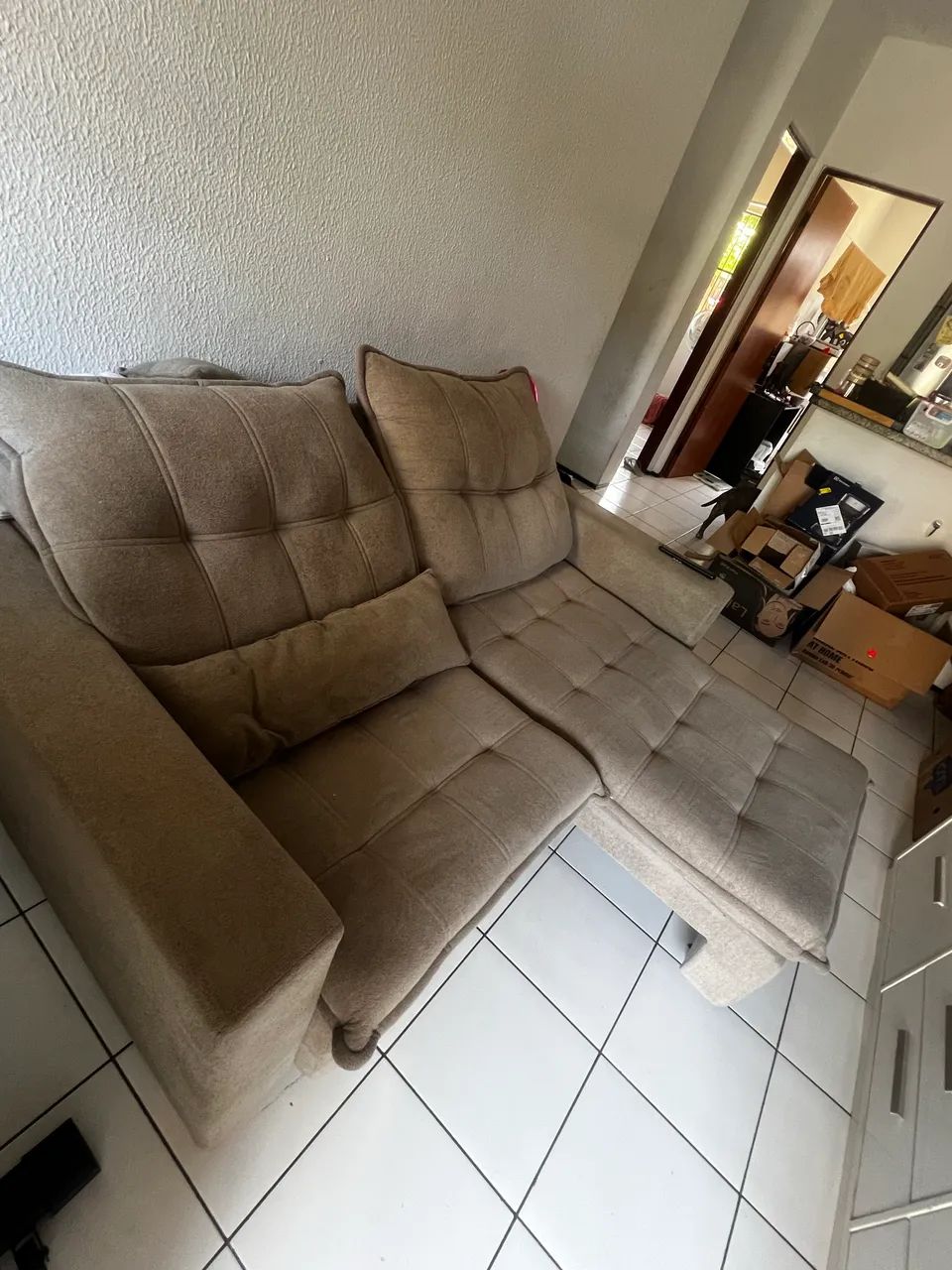 SOFÁ 1,80 metros usado tecido boucle - Foto 2