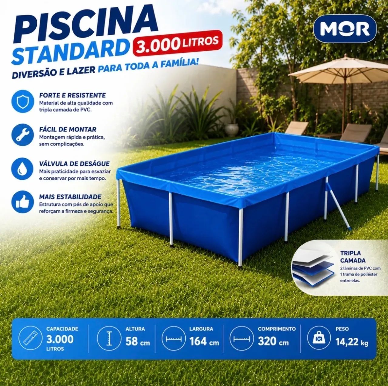 piscina standard 3000 litros - Foto 2