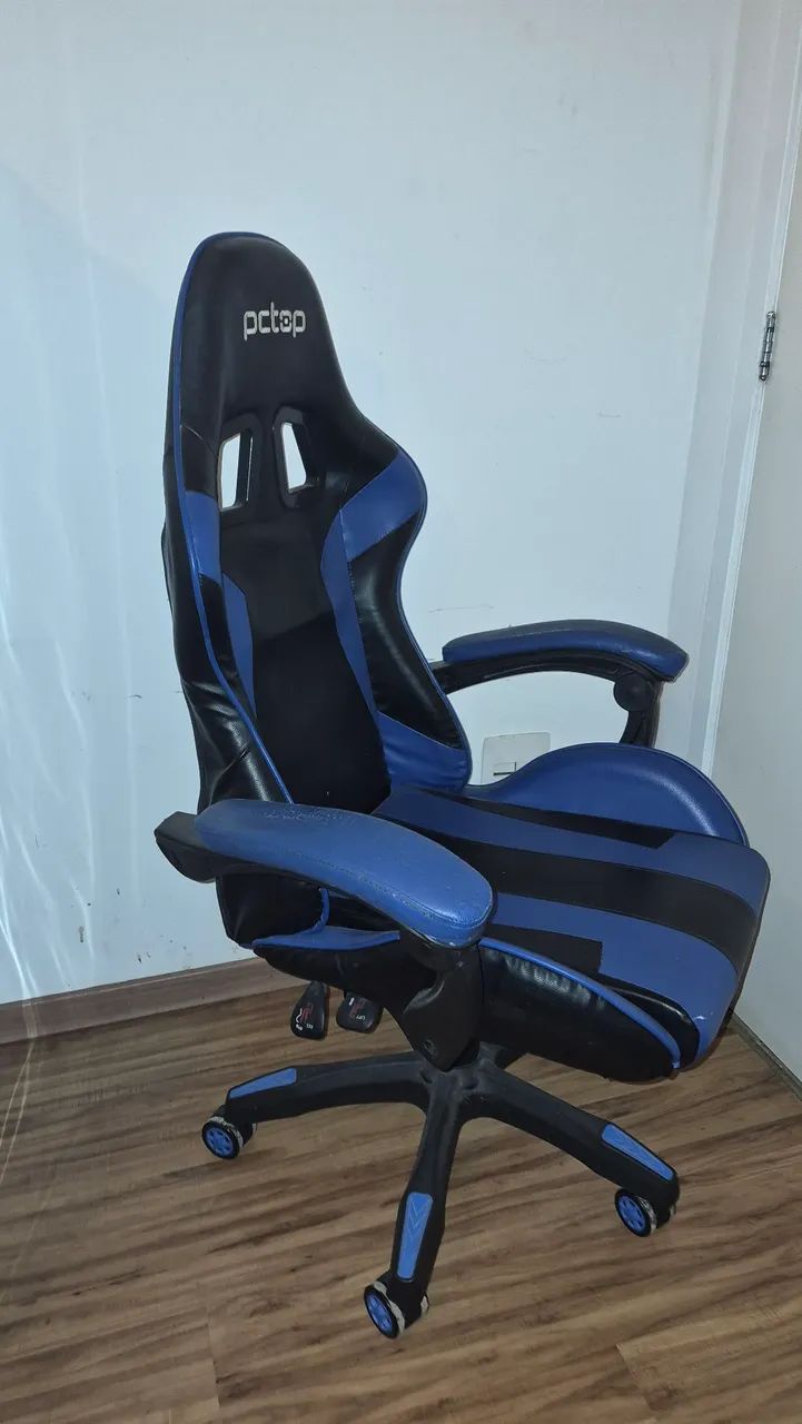 Cadeira gamer azul (Com Defeito) - Foto 2