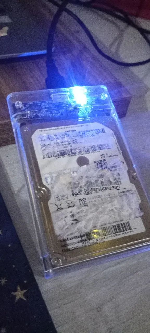 HD externo + case Samsung 465 GB