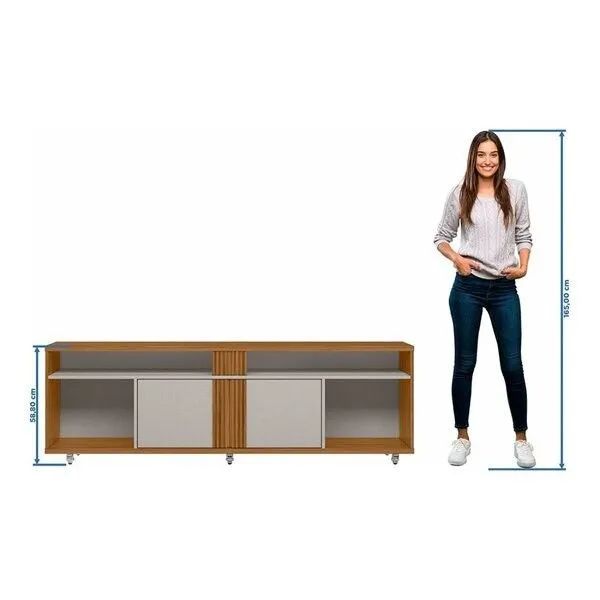 Rack para TV até 70 Polegadas NT 1290 Notável Móveis Freijó Trend/Off White Tx - Foto 5
