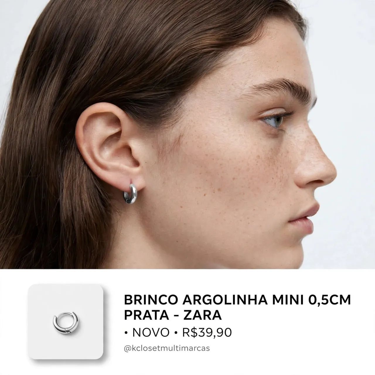 Brinco argolinha mini Zara novo 