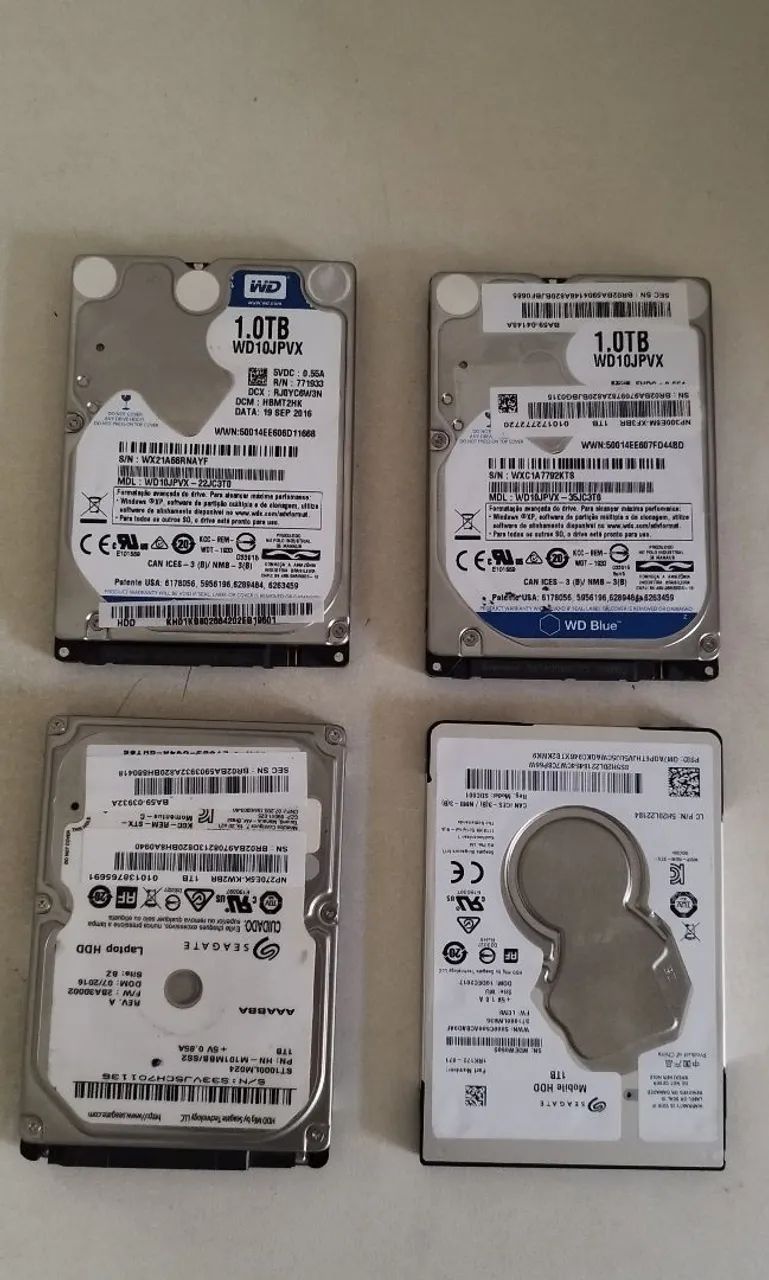 HDs 1 TB Saudável, testado e já formatados