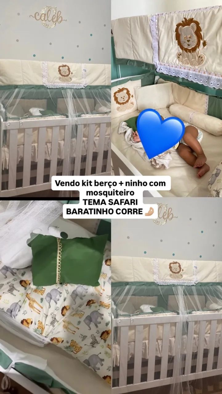 Kit berço + ninho redutor com mosquiteiro 