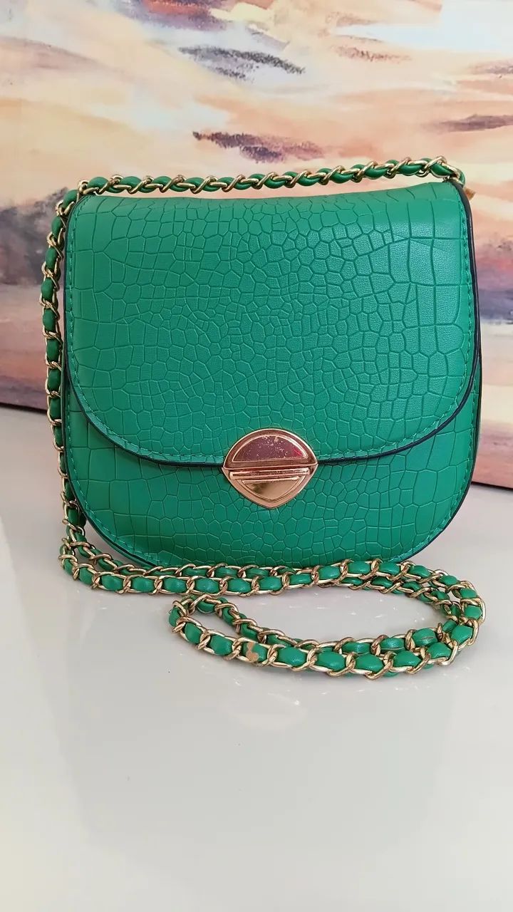BOLSA FEMININA TRANSVERSAL -cor verde