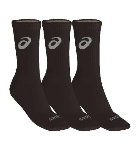Kit Meia Asics Cano Longo 3 pares branco ou preto tam: 38/43 - Foto 2