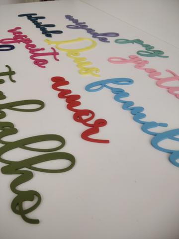Decoração de ambiente palavras Mdf