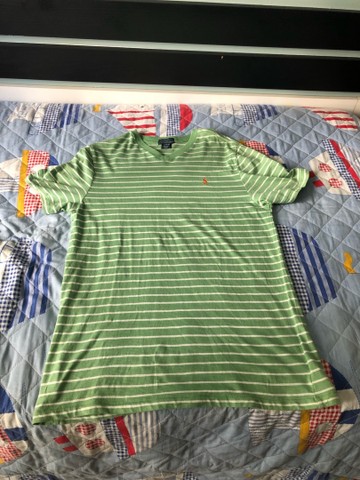 Camisa verde, polo ralph Lauren 