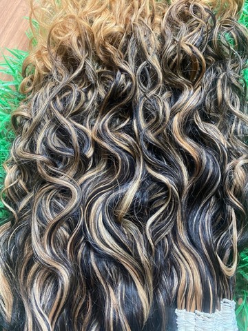 Cabelo humano loiro mesclado 70cm - Foto 4