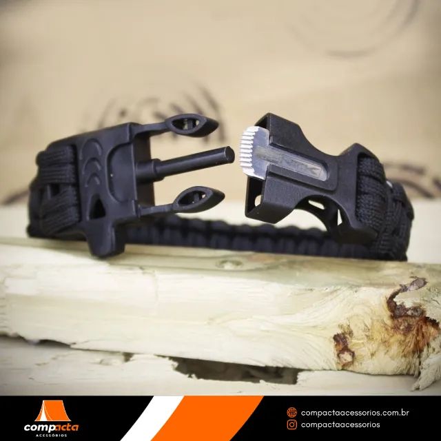 Bracelete Action Cord NTK Tático com iniciador de fogo e apito - Foto 3