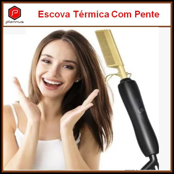 Escova Elétrica Térmica com Pente Para Ondular e Alisar Cabelos (z538) - Foto 3