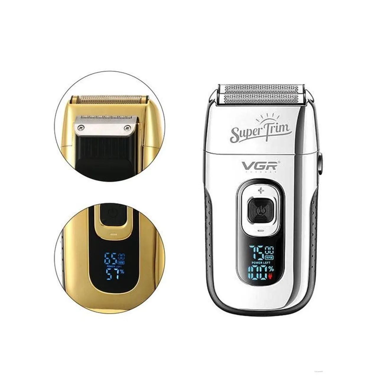 Shaver aparador- barbeador VGR SILVER//usb/3 velocidades/lâmina titânio hipoalêrgica/0 gap - Foto 5