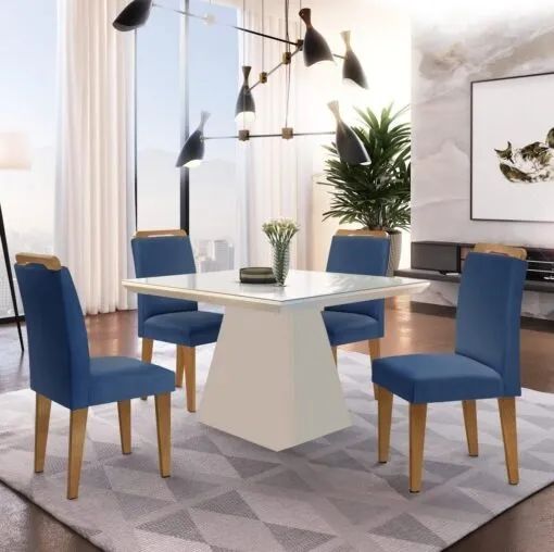 Mesa Luna com 4 Cadeiras Athenas  - Entrega Rápida