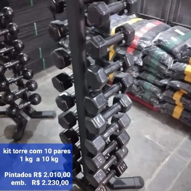 Halteres  Dumbell sextavado  - Foto 3