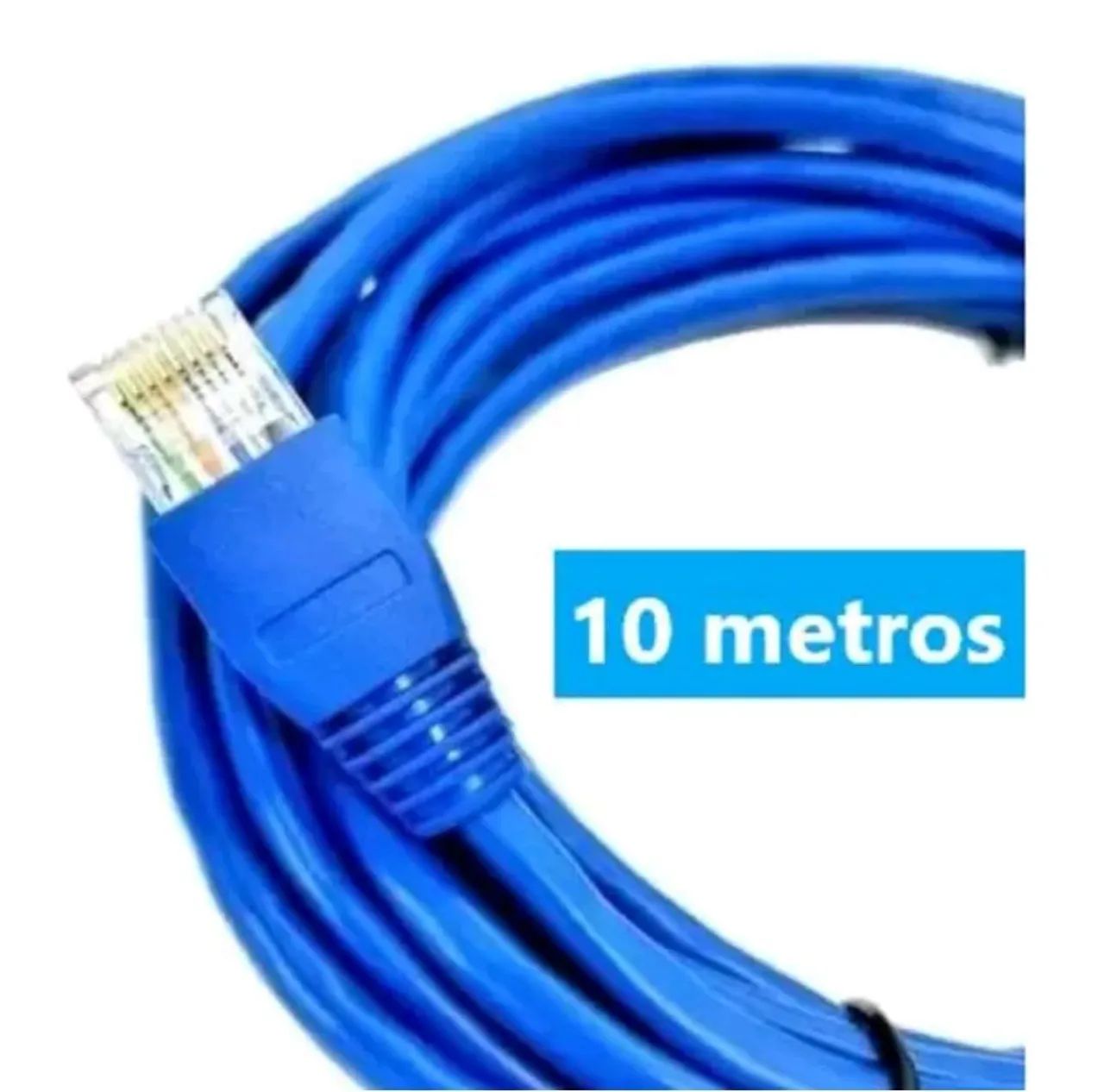Cabo de Rede Ethernet CAT5e 10 Metros Azul - Anatel - Foto 3